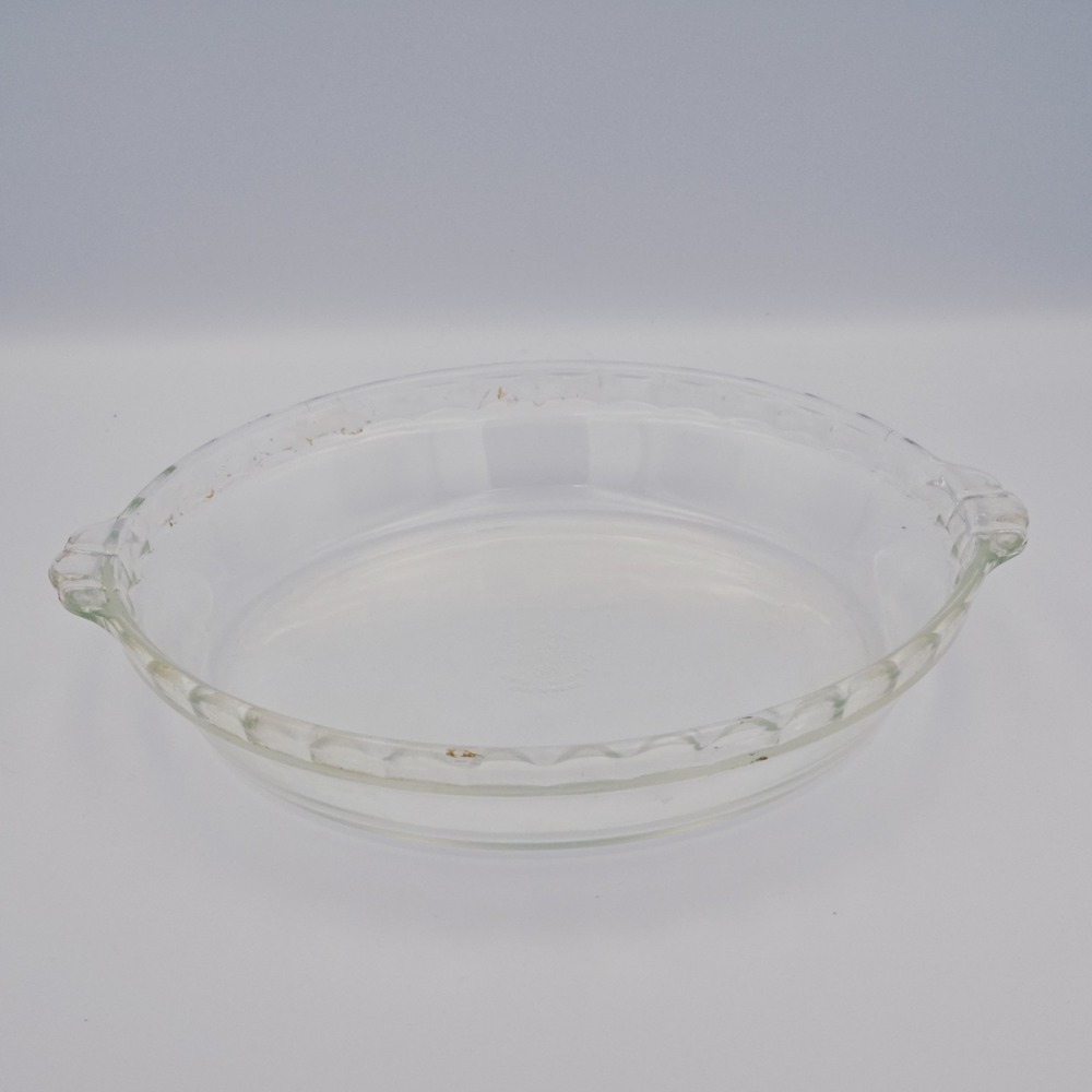 Vintage Pyrex #229 Clear Glass Pie‎ Plate Deep Dish 9.5" Scalloped Fluted Edge